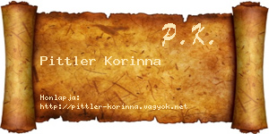 Pittler Korinna névjegykártya